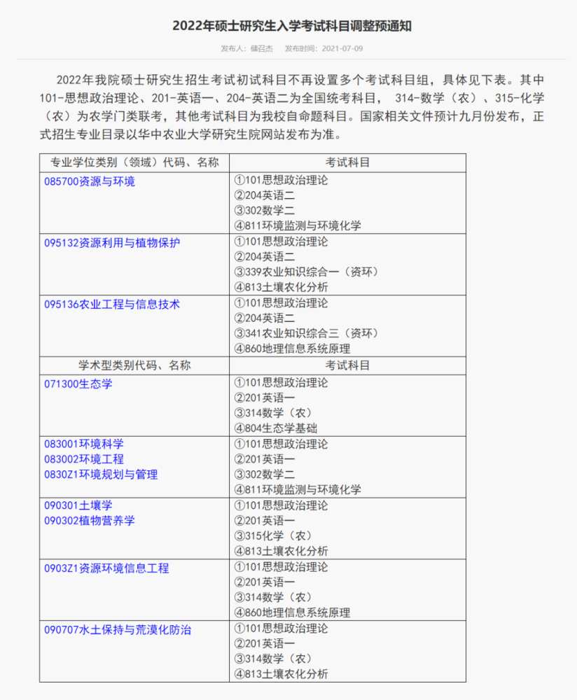 近期大批院校研究生初試科目調整匯總，變動很多請注意